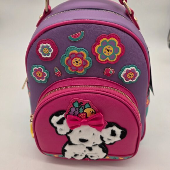 Boxlunch Handbags - BoxLunch Spottie Dottie Mini Backpack Fruit Flowers Purple Teal NWT
